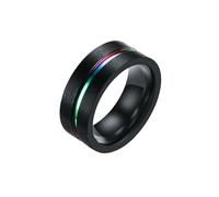 HUANGBONIG Anello di giunzione in acciaio inossidabile blu tra le scanalature dell'anello da uomo in titanio, US code no.7, Metallo