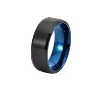 HUANGBONIG Anello doppio smussato degli uomini di titanio di modo spazzolato anello bicolore per il tempo libero, No. 6