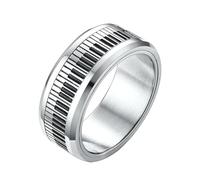 HUANGBONIG Anello girevole da uomo europeo e americano personalizzato in acciaio inossidabile con chiavi bianche e nere, Metallo