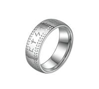 HUANGBONIG Anello in acciaio al tungsteno con lettera vichinga, 11#, Metallo