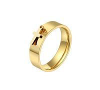 HUANGBONIG Anello in titanio con farfalla e luna, gioiello squisito per uomini e donne in Europa e in America, 6#, Metallo