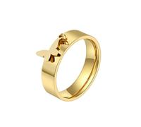 HUANGBONIG Anello in titanio con farfalla e luna, gioiello squisito per uomini e donne in Europa e in America, 9#, Metallo