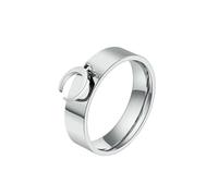HUANGBONIG Anello in titanio con farfalla e luna, gioiello squisito per uomini e donne in Europa e in America, 8#, Metallo