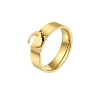 HUANGBONIG Anello in titanio con farfalla e luna, gioiello squisito per uomini e donne in Europa e in America, 8#, Metallo