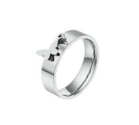 HUANGBONIG Anello in titanio con farfalla e luna, gioiello squisito per uomini e donne in Europa e in America, 7#, Metallo