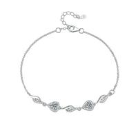 HUANGBONIG Bracciale da donna in argento Sterling Mosan pietra farfalla amore gioielli