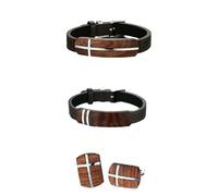 HUANGBONIG Bracciale da uomo in palissandro poli uretano semplice personalità accessori gemelli stile tre