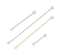 HUANGBONIG Catena di estensione universale in argento puro singolo e doppio cerchio accessori fai da te fatti a mano, Metallo