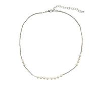 HUANGBONIG Collana in metallo con perle in stile giapponese e coreano