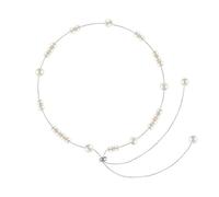 HUANGBONIG Collana lunga retrò di perle con stelle su tutto il cielo che tirano la clavicola.