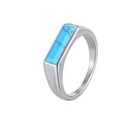 HUANGBONIG Europa e America fuso acciaio inossidabile turchese squisito anello., US Code No.7, Metallo