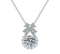 HUANGBONIG Gioielli d'argento puro delle signore della collana del profumo del fiore di Mosan, Metallo