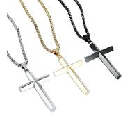 HUANGBONIG Gioielli semplici di personalità degli uomini della collana della croce dello specchio del diamante, Metallo