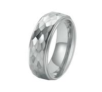 HUANGBONIG Il design della personalità maschile colpisce l'anello di goffratura concavo-convesso in acciaio al tungsteno., No. 6