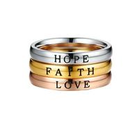 HUANGBONIG L'anello largo in acciaio inossidabile a 3 colori corrode l'anello della personalità creativa inglese., Metallo