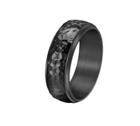 HUANGBONIG L'Europa e l'America titanio acciaio a nido d'ape martello personalizzato vento girevole anello, No. 9