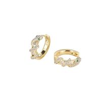 HUANGBONIG Orecchini da donna a cerchio tridimensionale in bilico con occhi verdi serpente temperamento fibbia -E16340B