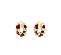 HUANGBONIG Orecchini da donna in smalto rosso, design retrò, gioielli unici - rosso