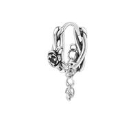 HUANGBONIG Orecchini da uomo in acciaio inox con zircone nero rosa nappa orecchini a catena - singolo