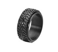 HUANGBONIG Personalità anello girevole del vento punk del titanio degli uomini dell'anello della gomma dell'automobile, 10(th)