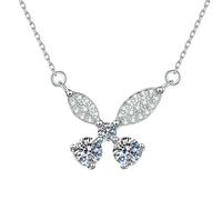 HUANGBONIG Sterling silver Mosan pietra farfalla croce pendente gioielli donna