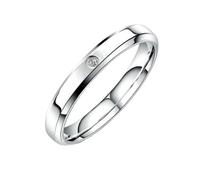 HUANGBONIG Versione coreana di semplice micro-intarsiato colorfast liscio anello di diamante coppia in acciaio inossidabile, No.6