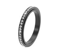 HUANGBONIG Versione coreana europea e americana di semplice anello girevole in acciaio inox con diamante pieno., 11(th)