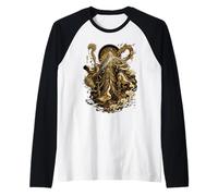 Huangdi Imperatore Giallo Drago Cinese Mitologia Maglia con Maniche Raglan