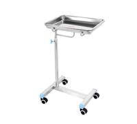 HUANGHAIQIU Supporto Mobile per Vassoio Mayo, Carrello portautensili per Pallet ospedaliero in Acciaio Inossidabile 304, Carrello di Servizio Mobile Regolabile in Altezza,Single Pole