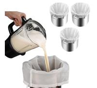 HUANGING 3 sacchetti con coulisse per filtrare tè, caffè, succhi di frutta, filtro a rete fine per infusione, filtraggio