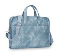 HUANGING Borsa a tracolla multifunzionale per computer portatile da 14 pollici in tessuto resistente all'acqua tasche spaziose cinghie regolabili per viaggi di lavoro e, Blu, as the pic show