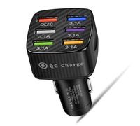HUANGING Quick Charging3.0 30W Adattatore di ricarica per auto, 6 porte di ricarica per auto per sigarette USB Ricarica rapida annuncio