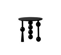 Huangj-0527 Tavolino da Salotto Tavolino piccolo retrò, tavolino angolare rotondo, tavolino da caffè for il tempo libero, soggiorno, balcone, camera da letto Tavolino da Divano(Nero)