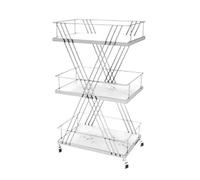huanglyc-232 Carrello cucina mobile Carrello mobile, scaffale di stoccaggio con ruote, for cestelli portaoggetti, carrelli multistrato, mobili da cucina Isola Mobile(Bianco)