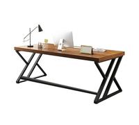 huanglyc-232 Scrivania per ufficio domestico Scrivania for PC in legno di pino for ufficio domestico con robusta struttura in metallo, moderno tavolo da lavoro for studio e scrittura(XXL)