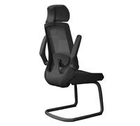 huanglyc-232 sedia da scrivania per computer, Sedie da ufficio Sedia da scrivania ergonomica con corrimano regolabile Sedia direzionale con supporto lombare(Nero)