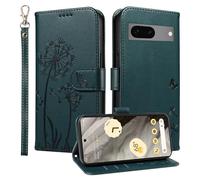 HUANGTAOLI Custodia a portafoglio per Google Pixel 7, cavalletto e 3 slot per schede, protezione a 360 gradi, antiurto, chiusura magnetica, cover a flip, blu