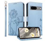 HUANGTAOLI Custodia a portafoglio per Google Pixel 7, cavalletto e 3 slot per schede, protezione a 360 gradi, antiurto, chiusura magnetica, colore: azzurro cielo