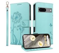 HUANGTAOLI Custodia a portafoglio per Google Pixel 7, cavalletto e 3 slot per schede, protezione a 360 gradi, antiurto, chiusura magnetica, copertura a flip, verde