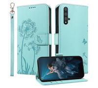 HUANGTAOLI Custodia a portafoglio per Honor 20, cavalletto e 3 slot per schede, protezione a 360 gradi, antiurto, chiusura magnetica, colore: verde