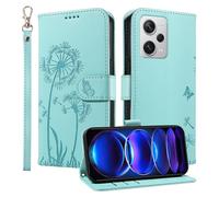 HUANGTAOLI Custodia a portafoglio per Xiaomi Redmi Note 12 Discovery, cavalletto e 3 slot per schede, protezione a 360 gradi antiurto chiusura magnetica Flip Cover, verde