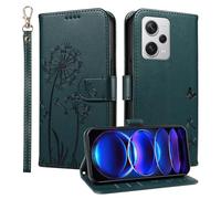 HUANGTAOLI Custodia a portafoglio per Xiaomi Redmi Note 12 Discovery, cavalletto e 3 slot per schede, protezione a 360 gradi antiurto chiusura magnetica Flip Cover, blu
