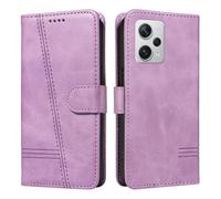 HUANGTAOLI Custodia a portafoglio per Xiaomi Redmi Note 12 Discovery, protezione a 360 gradi, antiurto, in pelle PU, con cavalletto e 3 scomparti per schede, viola