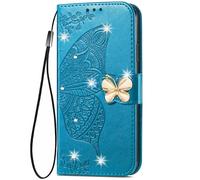 HUANGTAOLI Custodia per Blackview Wave 8C, Portafoglio in Pelle con Strass Bling, Cavalletto e 3 Carte Slots, Assorbe Gli Urti e Protezione a 360 Gradi
