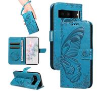 HUANGTAOLI Custodia per Google Pixel 7, Porta Carte e Cavalletto, Protezione a 360 Gradi e Assorbe Gli Urti, Portafoglio in Pelle Slim Fit e Flessibile Cover, Blue
