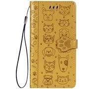 HUANGTAOLI Custodia per Samsung Galaxy M55, Cavalletto e 3 Carte Slots, Portafoglio in Pelle, Assorbe Gli Urti e Protezione a 360 Gradi