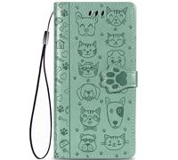 HUANGTAOLI Custodia per Samsung Galaxy M55, Cavalletto e 3 Carte Slots, Portafoglio in Pelle, Assorbe Gli Urti e Protezione a 360 Gradi