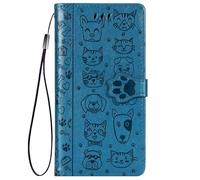 HUANGTAOLI Custodia per Samsung Galaxy M55, Cavalletto e 3 Carte Slots, Portafoglio in Pelle, Assorbe Gli Urti e Protezione a 360 Gradi