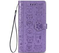 HUANGTAOLI Custodia per Samsung Galaxy M55, Cavalletto e 3 Carte Slots, Portafoglio in Pelle, Assorbe Gli Urti e Protezione a 360 Gradi