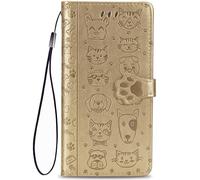 HUANGTAOLI Custodia per Samsung Galaxy M55, Cavalletto e 3 Carte Slots, Portafoglio in Pelle, Assorbe Gli Urti e Protezione a 360 Gradi